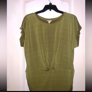 CAUSAL GREEN POLYESTER TOP